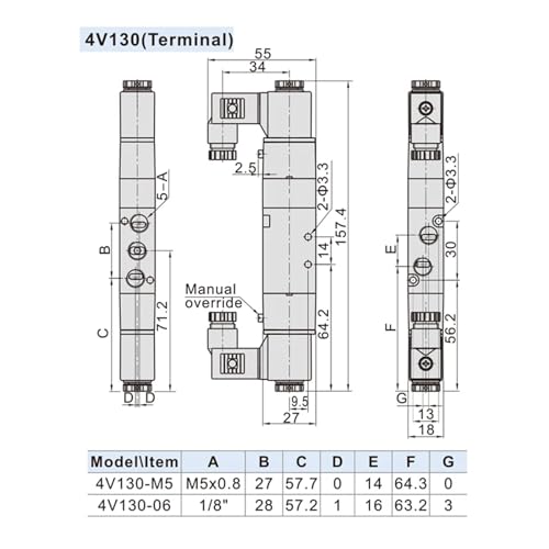 Électrovanne 5 voies maintien de puissance vanne double commande - 6