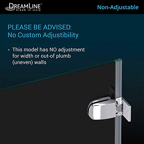 DreamLine Aqua Uno 34 in. W x 58 in. H Frameless Hinged Tub Door in Chrome, SHDR-3534586-01