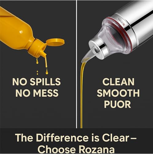 Image of Stainless Steel Oil Dispenser for Kitchen | 1 Litre | No Spilling Return Ventilation Hole | Dust-Proof Cap | Anti-Leak Design | Easy Clean Wide Mouth Oil Bottle for Cooking