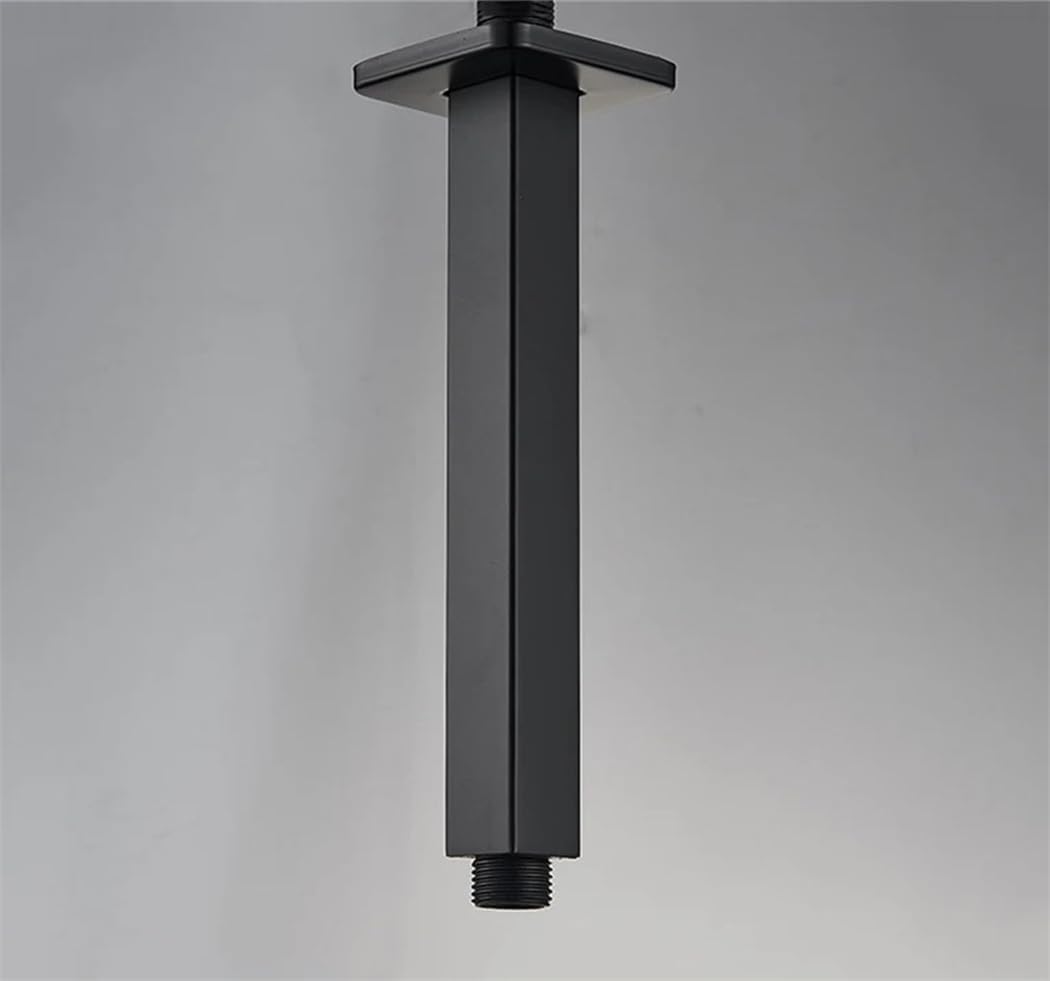 Generic Shower Arm Wall Mounted Ceiling Shower Arm Stainless Steel Bathroom Shower Head Arm Faucet Accessories, Black 20cm