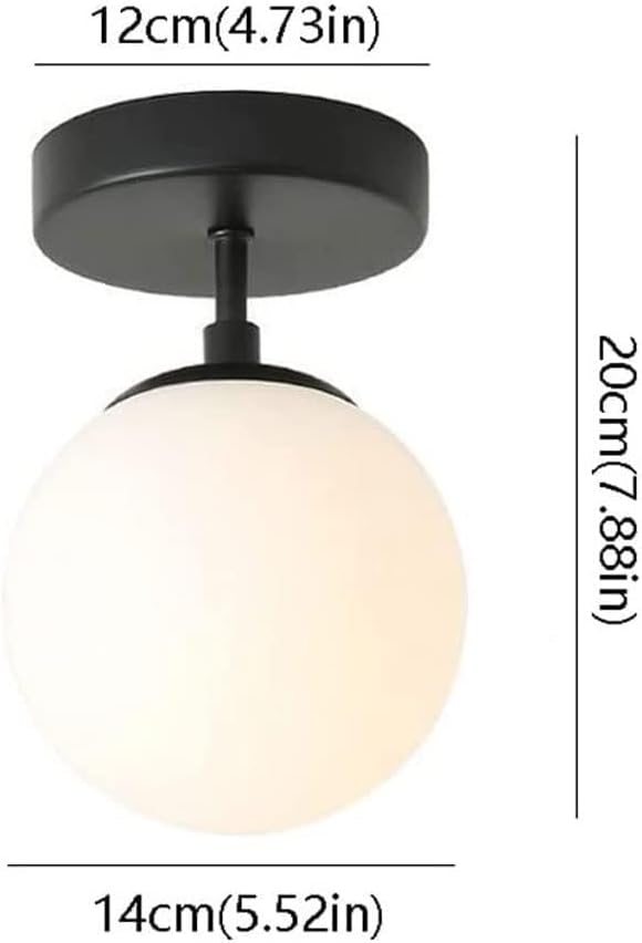 Modern Glass E27 Flush Mount Ceiling Light - Minimalist 1-Light Fixture for Home Entryway and Indoor Spaces