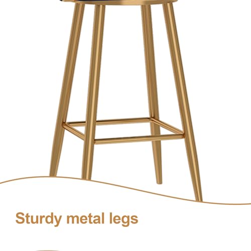 Tabouret de bar haut de gamme velours vert et structure dorée pour comptoir chic