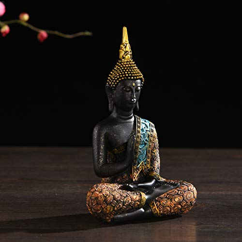 Brasstar Resin Thai Sitting Buddha Asian Statue Feng Shui Sculpture Luck Wealth Sculpture Home Art Decor Gift Collection Ptzd025 #TOP5