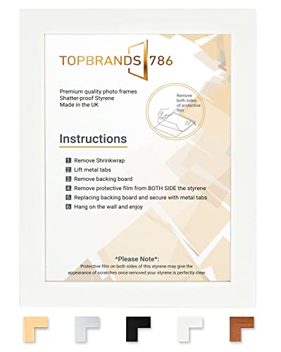 A2 Picture Frame - Size 42 x 59.4 cm Poster Frame - A2 Photo Frame with Clear Perspex - Wall Mounting to Hang Portrait or Landscape A2 frame (White)