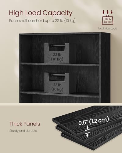 Image of VASAGLE CUSTOS Collection - Bookshelf, 6-Tier Bookcase, Book Shelf, Open Storage Shelf, 9.4 x 31.5 x 63.3 Inches, for Living Room, Home Office, Dining Room, Ebony Black ULBC412B01