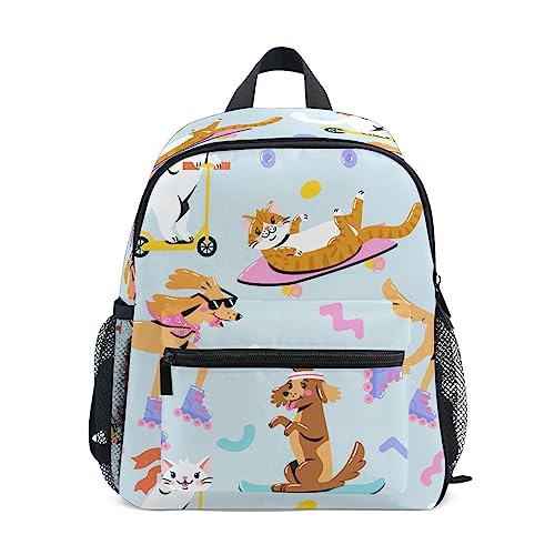Sac à dos enfant maternelle chat et chien Mnsruu A1471