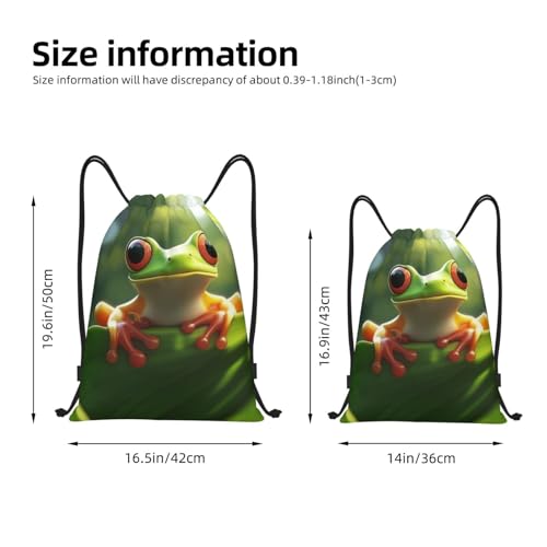 Drawstring Backpack Sports Gym Bags Draw String Bag for Women Men Cute Frog Drawstring Bags Sackpack2