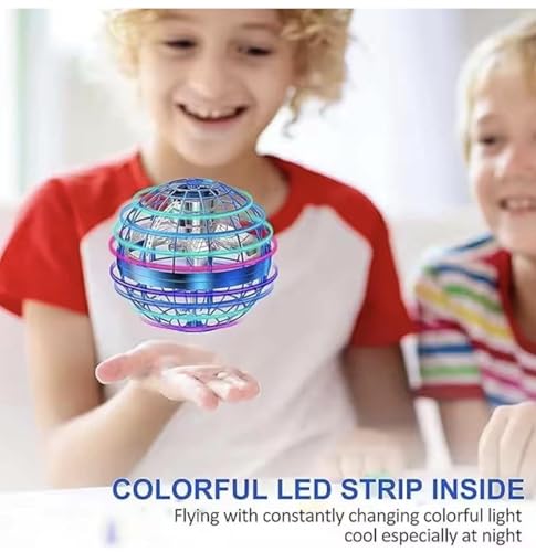 Image of Magic Flying Orb Spinner Toy for Kids | Hand Sensor Rechargeable LED Flying Ball | Hover Drone Boomerang Spinner Toy for Boys & Girls 6-12 Years