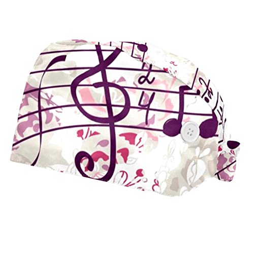 Casquette pour hommes femmes avec motif notes de musique et fond floral lot 2