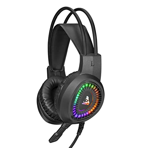 Image of TAG Gamerz Carbon Wired Over Ear Gaming Headphones with Mic | RGB Effect | Noise Cancelling Microphone | Suspension Headband | Comes with USB and 3.5mm Jack | Compatible with PC, Laptop