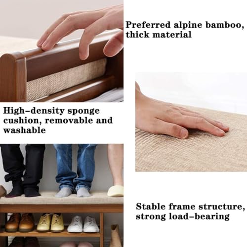 Banc de rangement à chaussures avec coussin pour éviter de se baisser