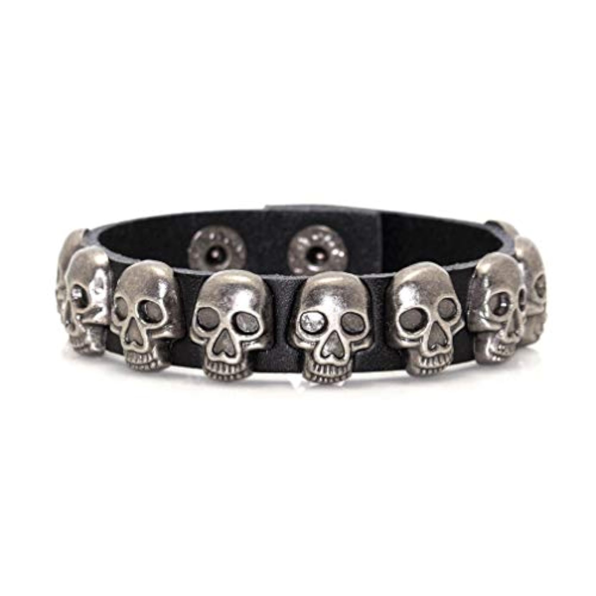 Punk Rock Alloy Buckle Leather Skull Cuff Bracelet