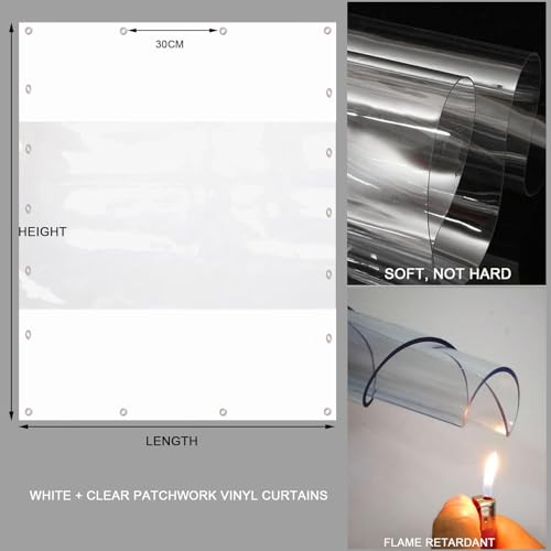 Lona de PVC para pérgolas exteriores impermeables con cortinas de vinilo de 1.8m 5