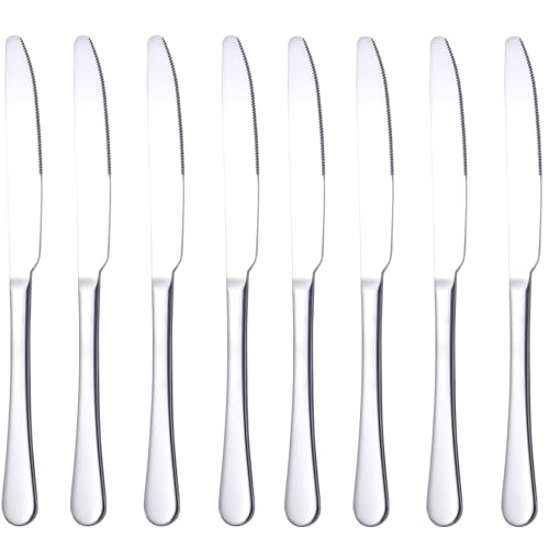 QUCHER 23,2cm (9) Coltello Bistecca Premium di coltelli da carne, Coltelli da Bistecca in Acciaio Inox, Posate per Barbecue, Coltello da Cucina Casa Cucina domestica Ristorante Set (8 pezzi)