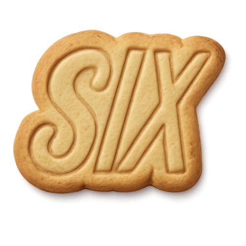 Italic Bold Script of 'SIX' Cookie Cutter & Stamp, Fondant & Clay - 4x3.8"