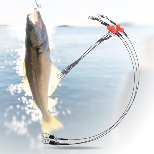 Cuerda líder de pesca de acero inoxidable con giratorios miniatura 2