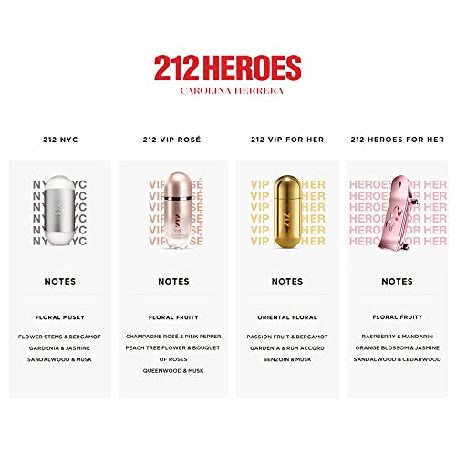 Perfume EDP Feminino 212 Heroes, Rosa, Carolina Herrera, 50 ml