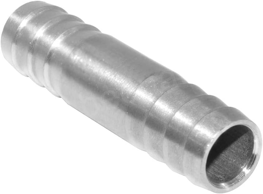 Beduan Stainless Steel 2" Hose Barb Splicer Mender Round Union Coupler Fitting 2 to 2 Pack of 1