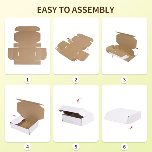 Image of WIFTREY 7X5X2 Shipping Boxes Set of 30, 7X5X2 White Corrugated Cardboard Box for Packaging Small Business, Gift Packing, Mailing, Moving