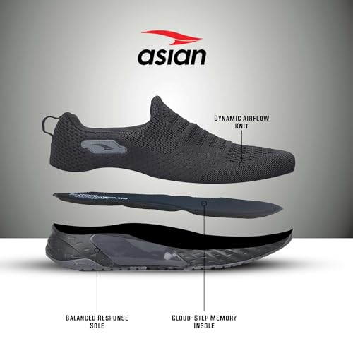 Image of ASIAN Wonderwalk Pro-15 Ultra Lightweight Walking Shoes for Men with Memory Foam | Arch Support Shoes with Breathable Knit Upper | Ideal for Daily Use & Style