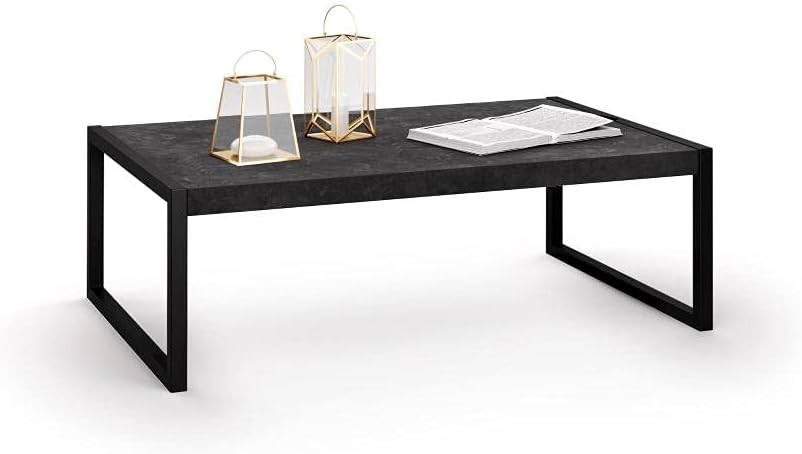 Mobili Fiver, Living Room Tables, Luxury, Black Concrete, Laminate-Finished/Iron, Made in Italy
