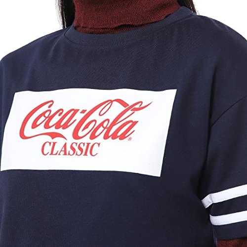Image of Bewakoof Women Coca cola Block Printed Half Sleeve /Doctor Sleeve Round Neck /high T-Shirt