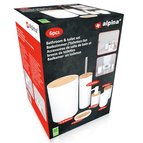 Alpina Set de baño y Aseo - Bamboo - 6 Piezas - imagen 6