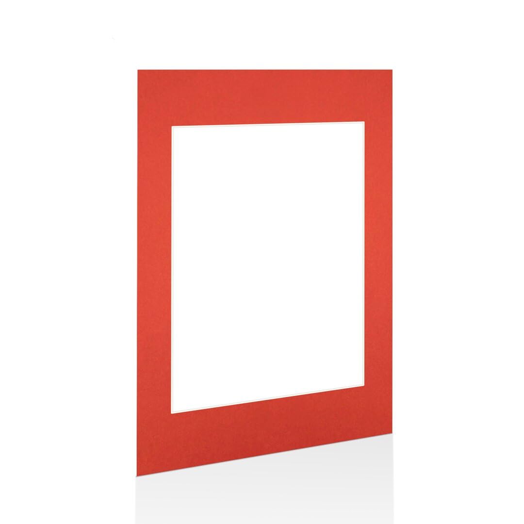 Procut Global 60x40cm Poppy Red Picture Mounts to Fit A3 Aperture - Precision Cut Cardboard Photo Mount - Ideal for Frames, Prints, Artwork & Certificates - Sizes & Colours Available