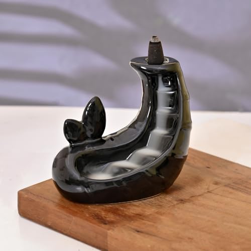 Image of Ceramic Backflow Smoke Fountain Incense Holder for Home Decor Gifts with 20 Smoke Cones by Craftam