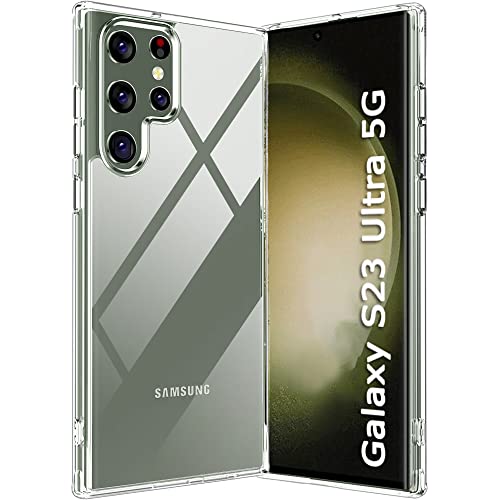 Image of TheGiftKart Ultra-Hybrid Crystal Clear Back Case Cover for Samsung Galaxy S23 Ultra 5G | Shockproof Design | Hard Back Cover Case for Samsung Galaxy S23 Ultra 5G (PC & TPU, Transparent)