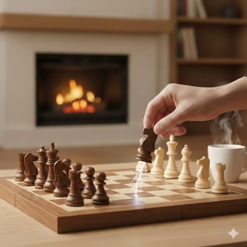Image of 2.2 Inch Wooden Magnetic Chess Pieces Set (32 Pieces) | Strong Magnetic Wooden Chessmen for Replacement Use | Chess Pieces Only, Chess Coins only, Ideal for Teens and Adults