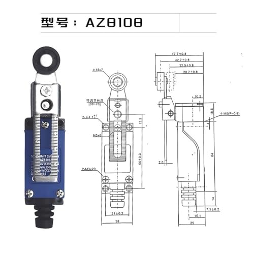 Interrupteur de fin de course AZ8108 micro interrupteur de voyage rotatif réglable