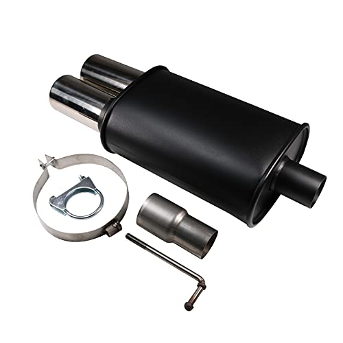 STAINLESS STEEL TWIN TIP PERFORMANCE EXHAUST MUFFLER BACK BOX 003FF