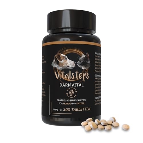 Vitalsteps DarmVital | Apfelpektin, Yuccawurzel, Eibischwurzel, Flohsamenschalen, Fenchel für Hund u. Katze
