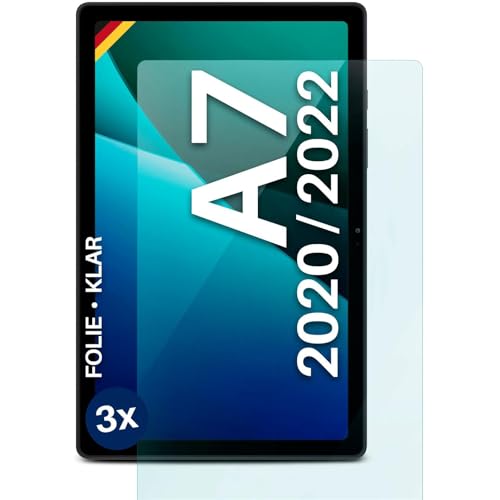 moex FlexProtect Schutzfolie kompatibel mit Samsung Galaxy Tab A7 2020/22 Bildschirmschutz nur 0.2 mm dünn, Folie für das Bildschirm, HD Ultra klar & extra kratzfest - 3 Stück