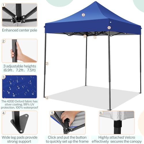 Image of COBIZI 10x15 Heavy Duty Pop Up Canopy Tent with 4 Sidewalls, Dark Purple