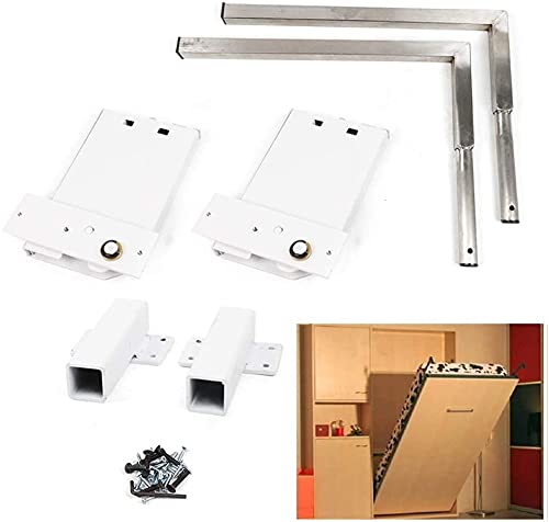 pijopang Murphy Mounting Wall Springs Mechanism, Heavy Duty Iron & Stainless Steel Single Side Load 154-198LB Wall Bed Mechanical Hardware Kit for Vertical&Horizontal Full Bed