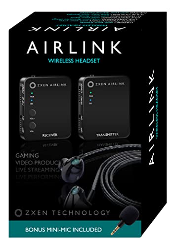 Zxen Technology Airlink 2.4Ghz Wireless In Ear Monitor System With Noise Canceling Aluminum Earphones. Supports Multiple Headsets. Lossless. #TOP16