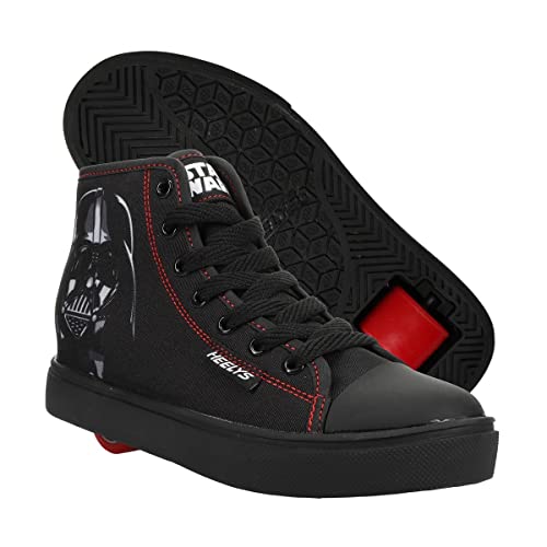 HEELYS Men's Star Wars Hustle High Top Wheels Skate Sneaker Shoes (9, Numeric_9) Black/Red