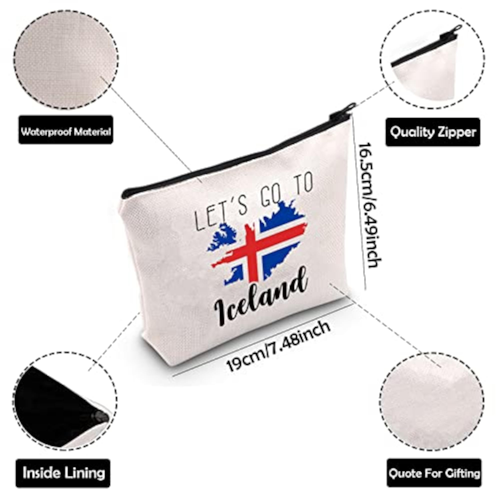 New Iceland Trip Travel Case Makeup Bag Gift