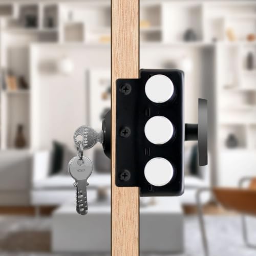 Image of VOLO Heavy Duty Tri-Bolt Rim Lock - Secure Dead Lock with Keys for Main Door, Single & Double Doors, Left & Right-Handed Use - Ideal for Home & Office (Pack of 1) (MT-05 (Rosegold Black))