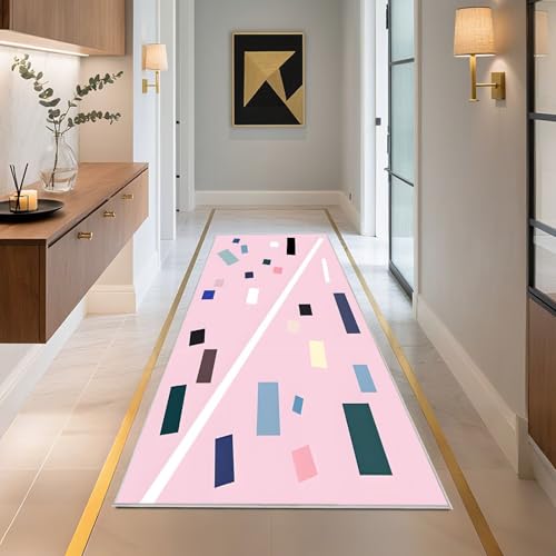 Tapis lavable en machine rose salon chambre petit modèle - 8