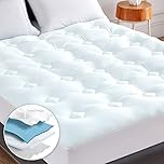 Hansleep Memory Foam Mattress Pad Twin, Twin Size Mattress Topper with Deep Pocket, Breathable Air Twin Mattress Cover, White, 39x75 Inches