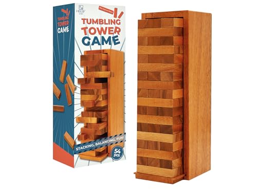 BSIRI Wooden Tumbling Tower Family Game for Kid and Adult