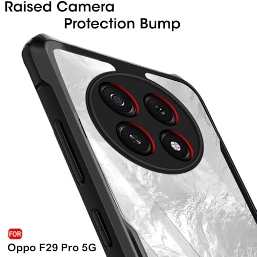 Image of TheGiftKart Shockproof Crystal Clear Back Cover Case for Oppo F29 Pro 5G | 360 Degree Protection | Protective Design | Transparent Back Cover Case for Oppo F29 Pro 5G (PC & TPU, Black Bumper)