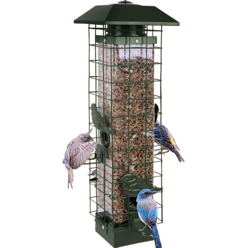 Squirrel-Proof Outdoor Bird Feeder with 4 Ports