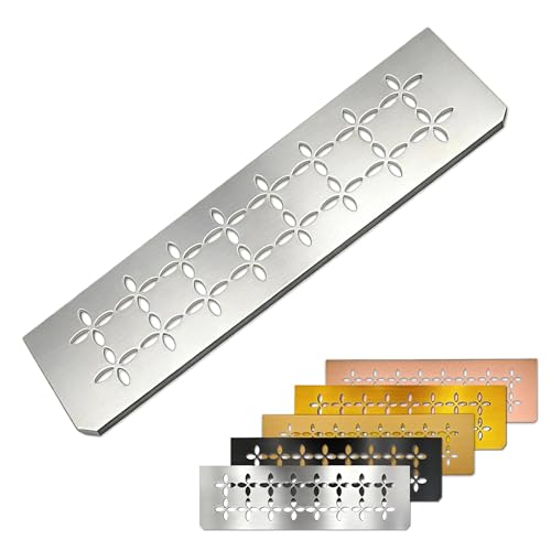 UKIAF 12 Inch Shower Niche Shelf 304 Stainless Steel Rectangular Bathroom Niche Shelf with Brushed Finish and Floral Design Fits Prefabricated Tile Niches 1 Pack