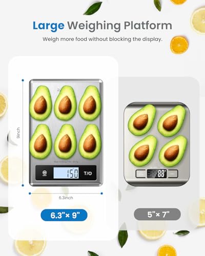 RENPHO Digital Food Scale with Nutritional Calculator, Smart Food Kitchen Scale, Food Weight Scale Grams and Ounces for Weight Loss, Calorie, Macro and Cooking, Stainless Steel