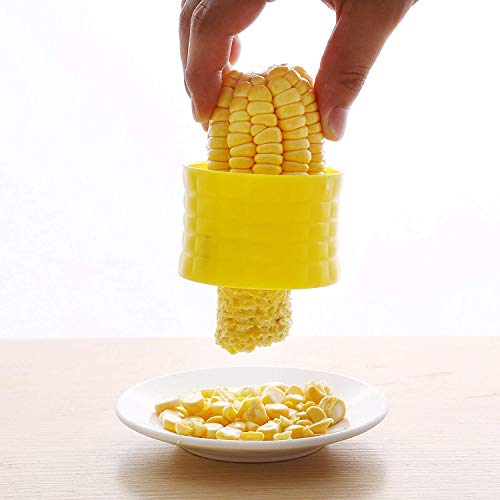 Image of Corn Cob Stripper Peeler Cutter Stripping Corn Kernels Remover with Stainless Steel Blades and Hand Protector, Kitchen Gadgets Thresher Tool (Pack of 2)