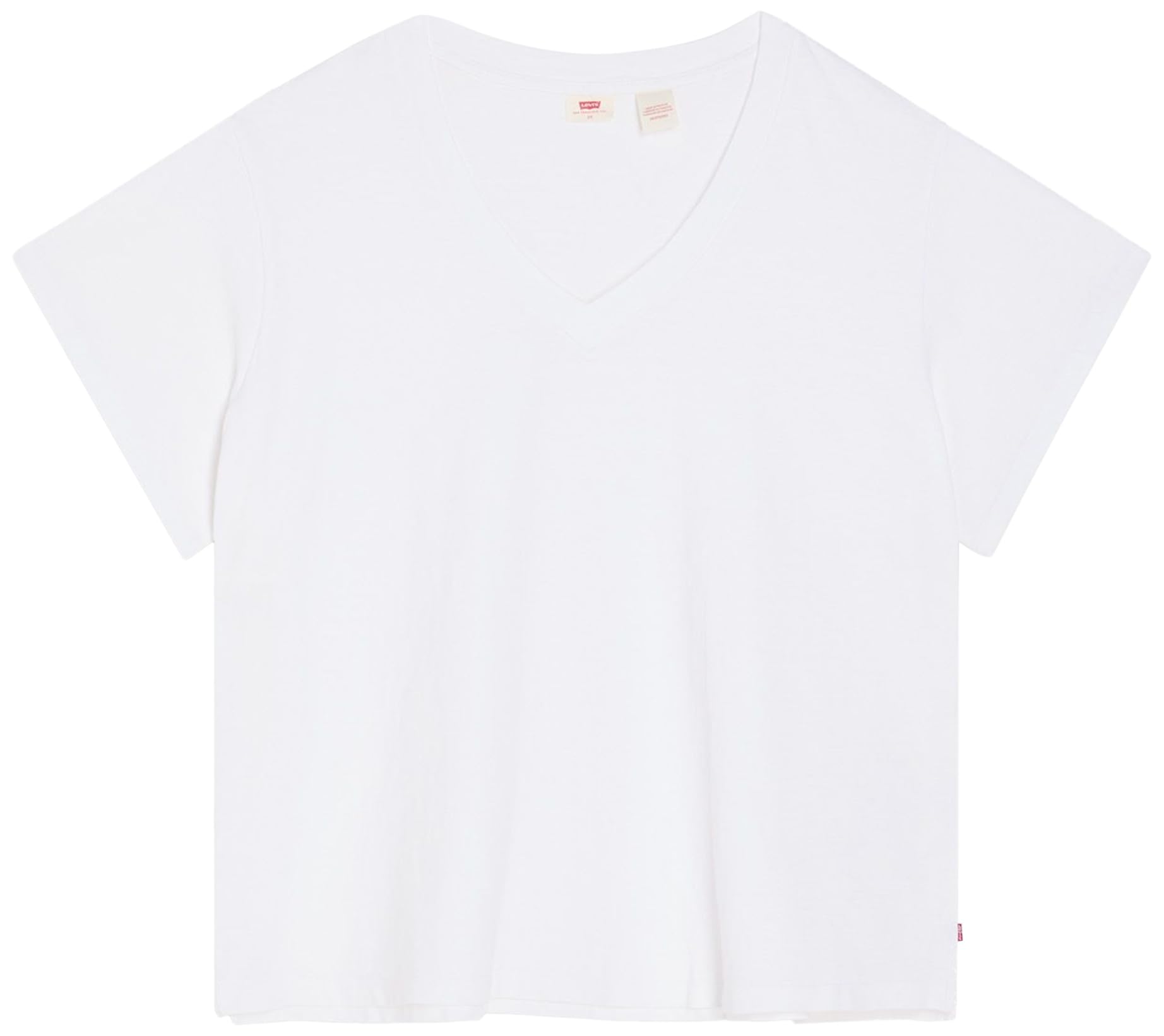 Levi's Women's Plus Size Boxy V Neck Tee T-Shirt, White +, 4XL
